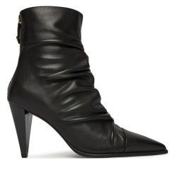 Botki PINKO. Czarne botki damskie Pinko, bez obcasa, na słupku, bez zapięcia. Za 1,399.00 zł.