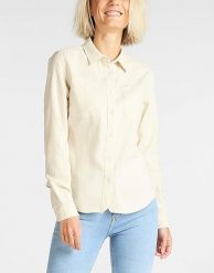 LEE DAMSKA KOSZULA MATERIAŁOWA 2 POCKET WORK SHIRT OLIVE GREEN L45UJYNX 112110591. Zielone koszule damskie Lee, l, bez wzorów, z materiału, bez kołnierzyka, bez ramiączek. Za 129.99 zł.