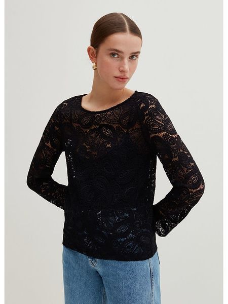 STEFANEL Bluzka w kolorze czarnym rozmiar: M. Czarne bluzki damskie Stefanel, m, bez wzorów, z bawełny, bez kołnierzyka, bez ramiączek. Za 114.44 zł.