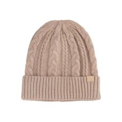 Damska czapka zimowa beanie. Czarne czapki damskie 4F, na zimę, bez wzorów, z dzianiny. Za 83.99 zł.