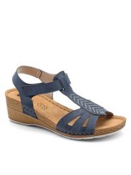 Inblu Sandały EP053F01 Granatowy. Niebieskie sandały damskie Inblu, bez wzorów, z syntetyku, bez obcasa, na koturnie, bez zapięcia. Za 149.99 zł.