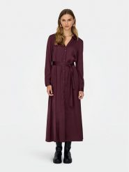 ONLY Sukienka koszulowa Mika 15361725 Bordowy Regular Fit. Czerwone sukienki damskie Only, bez wzorów, z syntetyku, bez ramiączek. Za 229.99 zł.