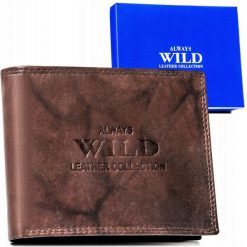 Portfel skórzany Always Wild AW-N6-MAL c. brązowy. Brązowe portfele damskie Always Wild, bez wzorów, ze skóry. Za 45.00 zł.