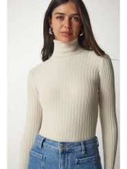 Happiness Istanbul Golf w kolorze szarobrązowym rozmiar: S/M. Brązowe golfy damskie Happiness Istanbul, m, bez wzorów, bez ramiączek. Za 65.99 zł.