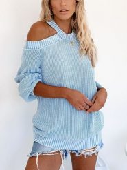 LA Angels Sweter w kolorze błękitnym rozmiar: S. Niebieskie swetry klasyczne damskie LA Angels, s, bez kołnierzyka. Za 160.33 zł.