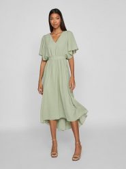 Vila Sukienka w kolorze jasnozielonym rozmiar: 36. Zielone sukienki damskie Vila, bez wzorów, bez ramiączek. Za 158.84 zł.