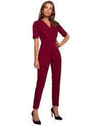 Stylove Kombinezon w kolorze bordowym rozmiar: L. Czerwone kombinezony damskie Stylove, l, bez wzorów, bez kołnierzyka, bez ramiączek. Za 209.95 zł.