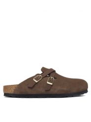 Birkenstock Klapki Blair D-Buckle 1032983 Brązowy. Brązowe klapki damskie Birkenstock, bez wzorów, ze skóry, bez obcasa, bez zapięcia. Za 749.99 zł.