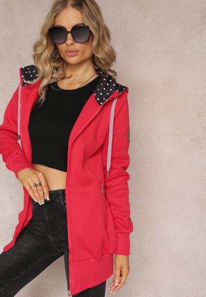 Czerwona Bluza z Kapturem i Polarem Halimins. Czerwone bluzy damskie Renee, xs, bez wzorów, z polaru, z kapturem. Za 54.99 zł.
