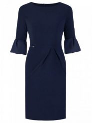 Sukienka Model Jasmine Navy - Jersa. Niebieskie sukienki damskie Jersa, bez wzorów, bez ramiączek. Za 390.03 zł.