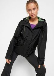 Lekka kurtka funkcyjna, hydrofobowa. Czarne kurtki damskie bonprix, bez wzorów. Za 219.99 zł.