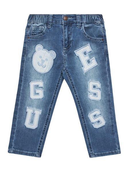 Guess Jeansy N5GA03 D4CA0 Niebieski Regular Fit. Niebieskie jeansy chłopięce Guess, z bawełny. Za 119.99 zł.