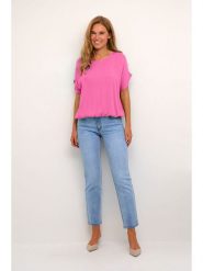 Kaffe Bluzka w kolorze różowym rozmiar: 42. Różowe bluzki damskie Kaffe, s, bez wzorów, z wiskozy, klasyczne, bez kołnierzyka, bez ramiączek. Za 56.99 zł.