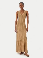 LOLA CASADEMUNT Sukienka dzianinowa MS2616040 Beżowy Slim Fit. Brązowe sukienki damskie LOLA CASADEMUNT, bez wzorów, z dzianiny, bez ramiączek. Za 712.99 zł.
