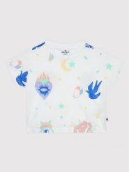 Champion T-Shirt All-Over Colourful Print 404400 Biały Custom Fit. Białe koszulki i t-shirty dziewczęce Champion, bez wzorów, z bawełny, bez kołnierzyka, bez ramiączek. Za 89.99 zł.