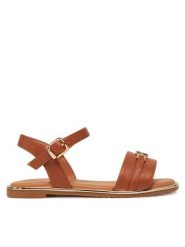 Tommy Hilfiger Sandały T3A2-33778-0326 M Brązowy. Brązowe sandały dziewczęce Tommy Hilfiger, ze skóry, bez obcasa, bez zapięcia. Za 189.99 zł.