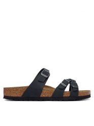 Birkenstock Klapki Franca 1021203 Czarny. Czarne klapki damskie Birkenstock, bez wzorów, ze skóry, bez obcasa, bez zapięcia. Za 549.99 zł.