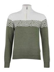 Peak Mountain Sweter "Akar" w kolorze zielono-białym rozmiar: S. Białe swetry klasyczne damskie Peak Mountain, s, bez kołnierzyka. Za 217.99 zł.