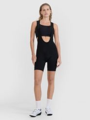 4F Legginsy krótkie rowerowe z żelową wkładką i szelkami damskie - czarne XS. Czarne legginsy damskie 4F, l, bez wzorów, z dzianiny. W wyprzedaży za 229.99 zł.