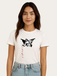 WOOOP Koszulka "Banksy Angel Hearts" w kolorze białym rozmiar: S. Białe koszulki damskie Wooop, s, bez wzorów, z bawełny, bez kołnierzyka, bez ramiączek. Za 56.99 zł.