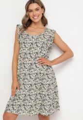 Szara Rozkloszowana Sukienka Bawełniana bez Rękawów w Wzór Paisley Tullio. Szare sukienki damskie Born2be, bez wzorów, z bawełny, eleganckie, bez ramiączek. Za 69.99 zł.