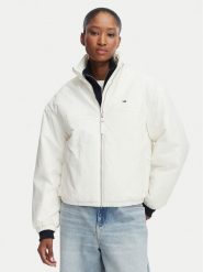 Tommy Jeans Kurtka przejściowa DW0DW22908 Biały Regular Fit. Białe kurtki damskie Tommy Jeans, xs, bez wzorów, z jeansu, bez kaptura. Za 649.99 zł.