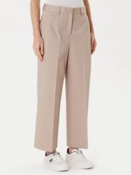 Tommy Hilfiger Spodnie materiałowe WW0WW45791 Beżowy Wide Leg. Brązowe spodnie materiałowe damskie Tommy Hilfiger, bez wzorów, z bawełny. Za 389.99 zł.