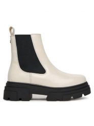 Tommy Hilfiger Sztyblety Shiny FW0FW09042 Beżowy. Brązowe botki damskie Tommy Hilfiger, ze skóry, bez obcasa, na płaskiej podeszwie, bez zapięcia. Za 599.99 zł.