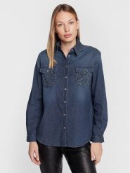 Liu Jo Koszula UF2107 D4555 Niebieski Regular Fit. Niebieskie koszule damskie Liu Jo, bez wzorów, z bawełny, bez kołnierzyka, bez ramiączek. Za 919.99 zł.