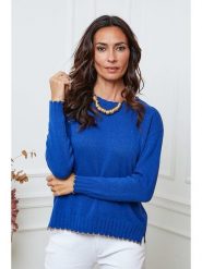 So Cachemire Sweter "Kedis" w kolorze niebieskim rozmiar: S. Niebieskie swetry klasyczne damskie So Cachemire, s, z kaszmiru, bez kołnierzyka. Za 218.57 zł.