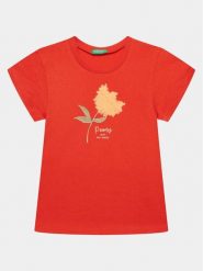 United Colors Of Benetton T-Shirt 3I1XG10E1 Czerwony Regular Fit. Czerwone koszulki i t-shirty dziewczęce United Colors Of Benetton, bez wzorów, z bawełny, bez kołnierzyka, bez ramiączek. Za 49.99 zł.