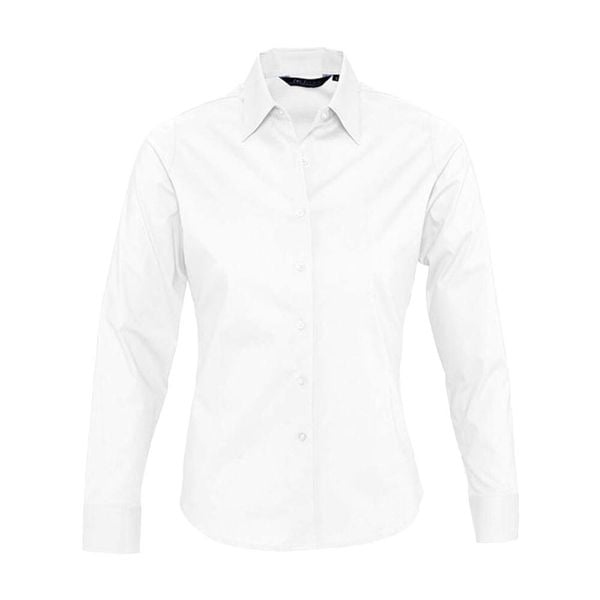 Damska Koszula Biznesowa Z Długim Rękawem Eden Stretch. Białe koszule damskie SOL'S, m, bez wzorów, biznesowe, bez kołnierzyka, bez ramiączek. Za 153.99 zł.