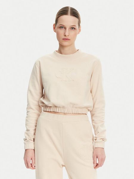 Calvin Klein Jeans Bluza J20J225363 Beżowy Regular Fit. Brązowe bluzy damskie Calvin Klein Jeans, m, bez wzorów, z bawełny, bez kaptura. Za 279.99 zł.