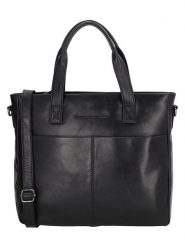 HIDE & STITCHES Skórzana torebka "Porto" w kolorze czarnym - 33,5 x 28 x 9 cm rozmiar: onesize. Czarne torebki klasyczne damskie HIDE & STITCHES, z materiału, przez ramię, bez dodatków. Za 282.99 zł.