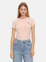 Guess T-Shirt W2YI44 J1314 Pomarańczowy Slim Fit. Brązowe t-shirty damskie Guess, xxl, z aplikacjami, z bawełny, bez kołnierzyka. Za 99.99 zł.