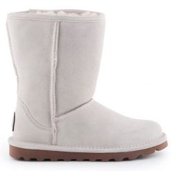 Buty zimowe Bearpaw Elle Short 1962W-909 Winter White białe. Białe śniegowce damskie z materiału, przed kolano. Za 613.11 zł.