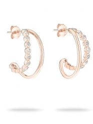 Tamaris Srebrne kolczyki-półkreole z cyrkoniami rozmiar: onesize. Szare kolczyki damskie Tamaris, z cyrkonią, srebrne. Za 197.17 zł.