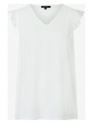 More & More Bluzka w kolorze białym rozmiar: 42. Białe bluzki damskie More & More, s, bez wzorów, z wiskozy, klasyczne, bez kołnierzyka, bez ramiączek. Za 65.23 zł.