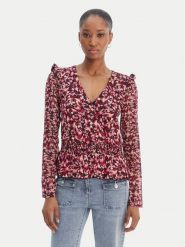 Morgan Bluzka 261-TIBLOO Różowy Slim Fit. Czerwone bluzki damskie Morgan, l, bez wzorów, z syntetyku, bez kołnierzyka, bez ramiączek. Za 229.99 zł.