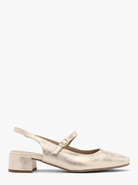 Platynowe czółenka na niskim klocku. Szare czółenka damskie Ryłko, bez wzorów, z gumy, z okrągłym noskiem, bez obcasa, na obcasie. W wyprzedaży za 229.99 zł.