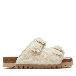 Klapki Dr. Brinkmann. Białe klapki damskie Dr. Brinkmann, bez wzorów, bez obcasa, bez zapięcia. Za 159.99 zł.