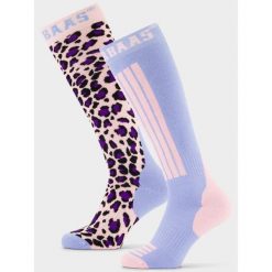 Skarpety narciarskie damskie Poederbaas 2-pak Panther Pink. Czerwone skarpetki damskie POEDERBAAS, bez wzorów, z elastanu. Za 177.72 zł.