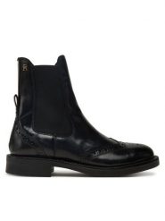 Tommy Hilfiger Sztyblety Brogue Boot FW0FW09151 Czarny. Czarne botki damskie Tommy Hilfiger, ze skóry, bez obcasa, na płaskiej podeszwie, bez zapięcia. Za 719.99 zł.