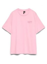 Vero Moda Koszulka w kolorze jasnoróżowym rozmiar: XL. Różowe bluzki damskie Vero Moda, xl, bez wzorów, z bawełny, bez kołnierzyka, bez ramiączek. Za 62.45 zł.