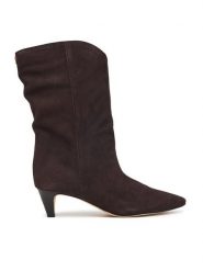 MICHAEL Michael Kors Kozaki Daniela 40F6DNME7S Brązowy ciemny. Brązowe kozaki damskie MICHAEL Michael Kors, ze skóry, bez obcasa, na szpilce, bez zapięcia. Za 1,129.00 zł.