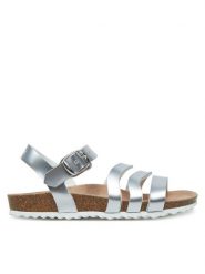 Geox Sandały J Adriel J558MF 000KN C1007 S Srebrny. Szare sandały dziewczęce Geox, ze skóry, bez obcasa, bez zapięcia. Za 119.99 zł.
