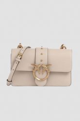 PINKO Beżowa kopertówka Love One Mini St. Cl Vitello Seta. Brązowe torebki wieczorowe damskie Pinko, bez wzorów, ze skóry, bez dodatków. W wyprzedaży za 1,059.99 zł.
