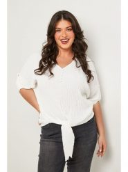 Curvy Lady Bluzka w kolorze białym rozmiar: 48/50. Białe bluzki damskie Curvy Lady, bez wzorów, klasyczne, bez kołnierzyka, bez ramiączek. Za 118.56 zł.
