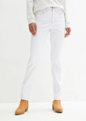 Dżinsy ze stretchem Straight, mid waist. Niebieskie jeansy damskie bonprix. Za 79.99 zł.