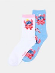 Długie skarpety z motywem świątecznym 2 pack Stitch - wielobarwny. Skarpetki damskie Sinsay, bez wzorów. Za 12.99 zł.